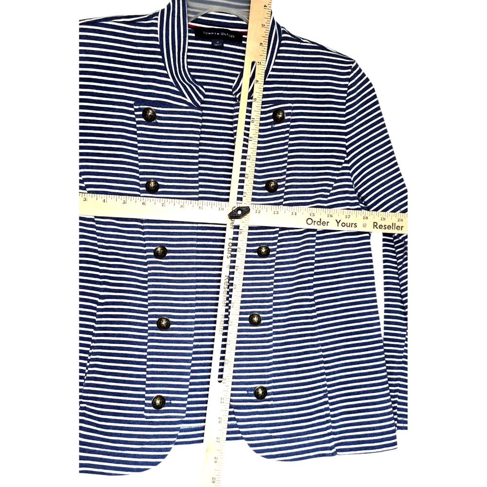Tommy Hilfiger Nautical Cardigan Womens Size Medium M Navy Blue Knitted Colonial - Picture 2 of 6